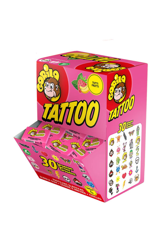 Gorila Bubble Gum Tutti Frutti Flavour with Tattoo Sticker 100 pieces